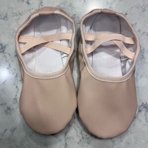 NEW Ballerina Flats Leather Split Sole Dance Shoes, Nude (size 3)
